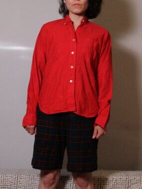 Monocle Oxford Red Button-Down Shirt Size S